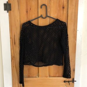 Forever 21 mesh cage long sleeve top